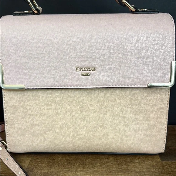 Dune London Pink and Cream Women's Purse with Crossbody Strap - Picture 3 of 9